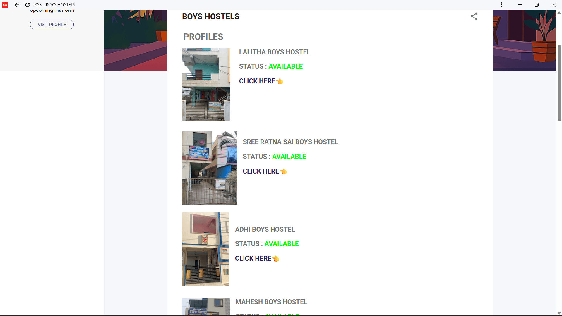 Boys Hostels
