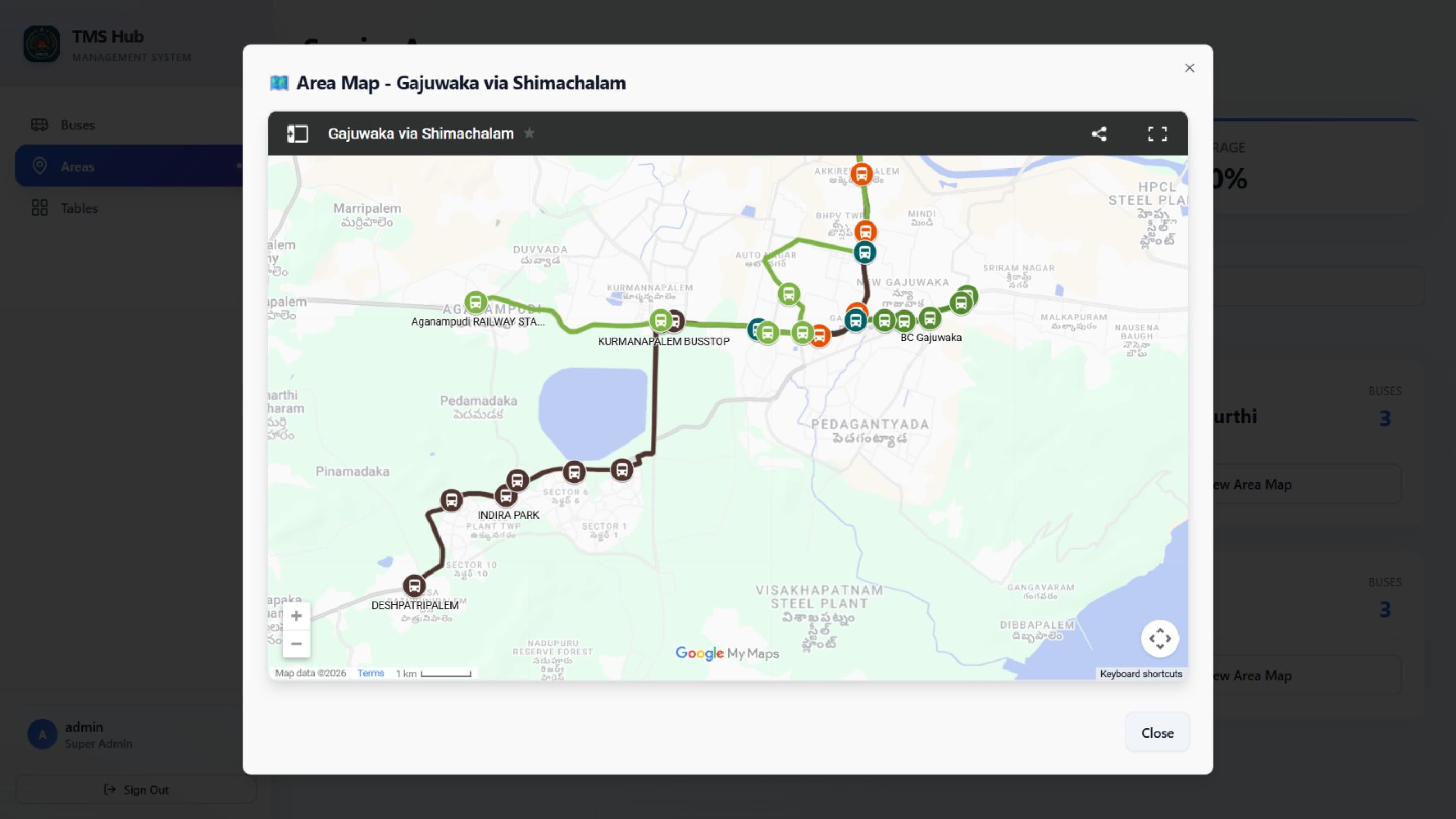 Route Map View